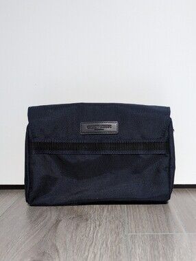 Giorgio Armani Fragrances Navy Blue Zip Hanging Travel Toiletry Bag